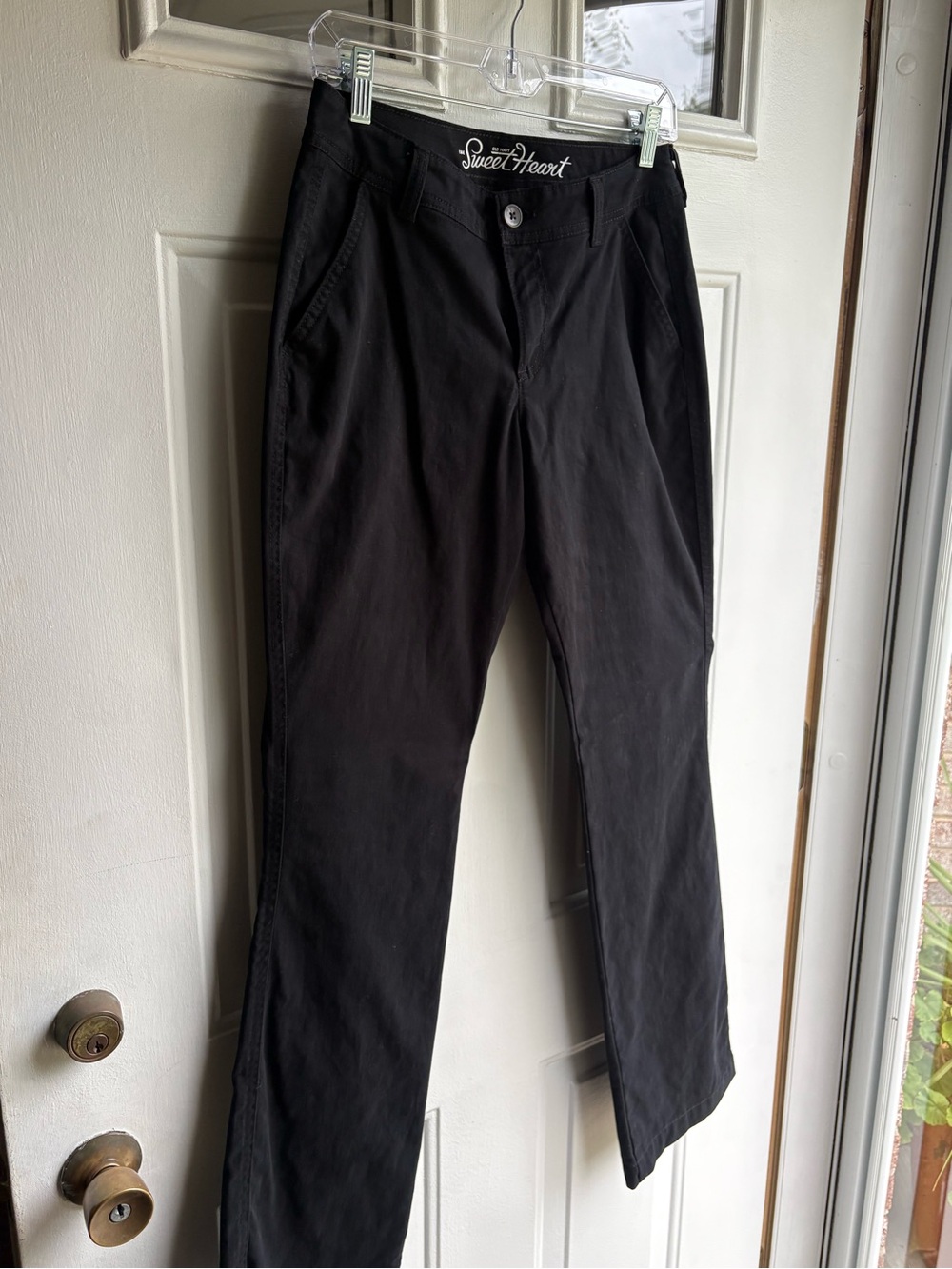 Old Navy Sweetheart Black Straight Leg Pants Women’s Size 4 Reg Cotton Stretch